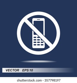 No phone sign icon, vector illustration. Flat design style