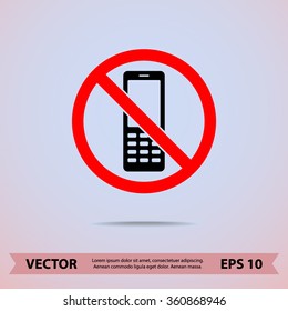 No phone sign icon, vector illustration. Flat design style