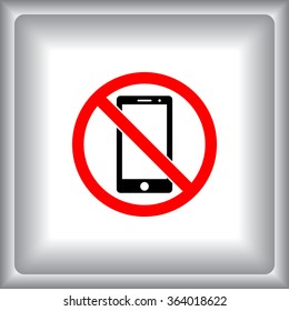 No phone sign icon, vector illustration. Flat design style