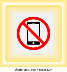 No phone sign icon, vector illustration. Flat design style