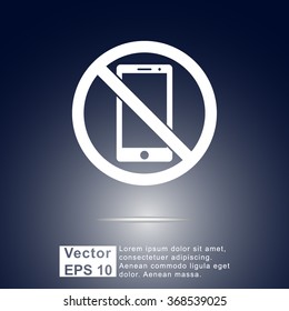 No phone sign icon, vector illustration. Flat design style