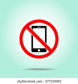 No phone sign icon, vector illustration. Flat design style