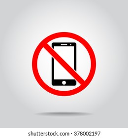 No phone sign icon, vector illustration. Flat design style