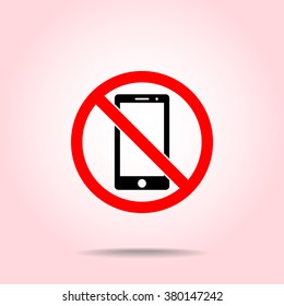 No phone sign icon, vector illustration. Flat design style
