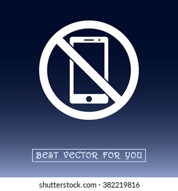 No phone sign icon, vector illustration. Flat design style