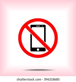 No phone sign icon, vector illustration. Flat design style