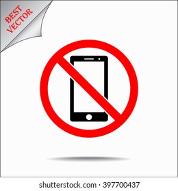 No phone sign icon, vector illustration. Flat design style