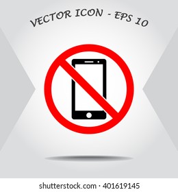 No phone sign icon, vector illustration. Flat design style