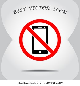 No phone sign icon, vector illustration. Flat design style
