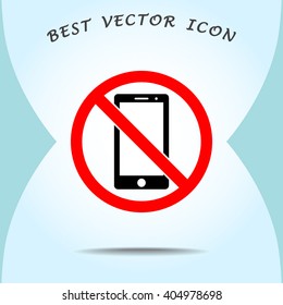No phone sign icon, vector illustration. Flat design style