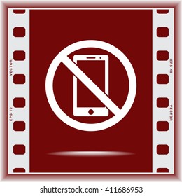 No phone sign icon, vector illustration. Flat design style