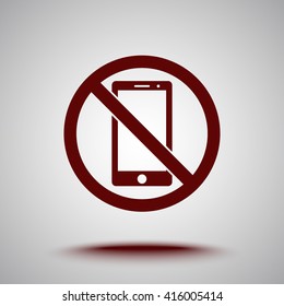 No phone sign icon, vector illustration. Flat design style
