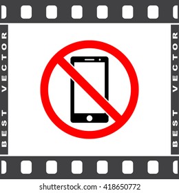 No phone sign icon, vector illustration. Flat design style