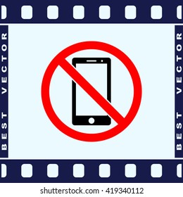No phone sign icon, vector illustration. Flat design style