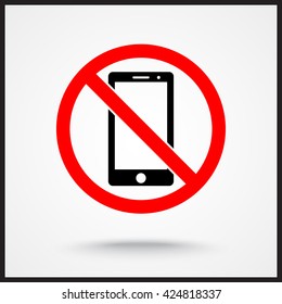 No phone sign icon, vector illustration. Flat design style
