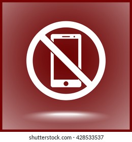 No phone sign icon, vector illustration. Flat design style