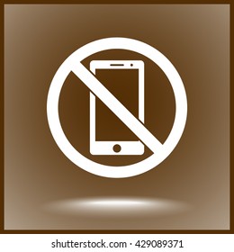 No phone sign icon, vector illustration. Flat design style