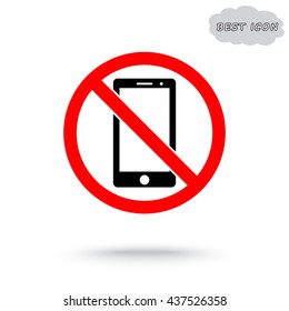No phone sign icon, vector illustration. Flat design style