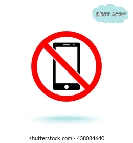 No phone sign icon, vector illustration. Flat design style