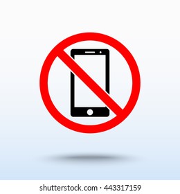 No phone sign icon, vector illustration. Flat design style