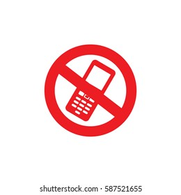No phone sign icon, vector illustration. Flat design style on white background.