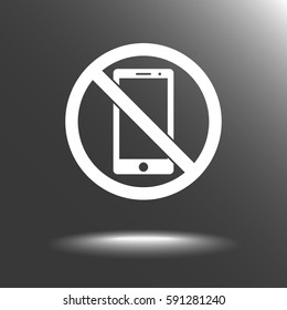 No phone sign icon, vector illustration. Flat design style