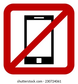 No phone sign on white background. Vector illustration.