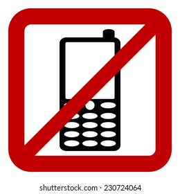 No phone sign on white background. Vector illustration.