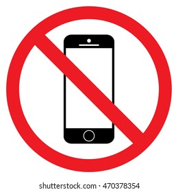 No Phone Sign On White Backgroundvector Stock Vector (Royalty Free ...