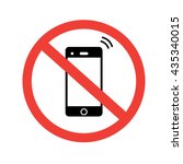 No phone sign. No talking and calling icon. Red cell prohibition. Vector illustration. 