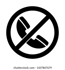 No phone sign. No talking and calling icon. Forbidden call vector icon. 