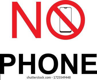 No hay señal de teléfono. No se habla ni se llama al icono. Prohibición de la célula roja. Ilustración vectorial.