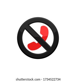 No Phone Sign. No Talking And Calling Icon In Trendy  Design Vector Eps 10