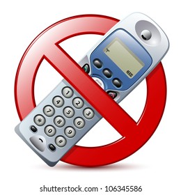 No phone sign. Vector illustration