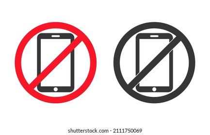 No Phone Sign. Vector Illustration