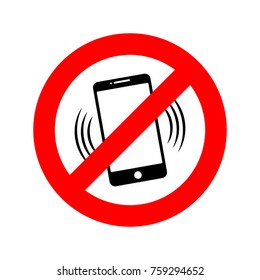 NO phone sign. Vector illustration. NO cell phone. Do not use your phone