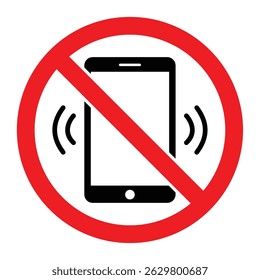 No Phone and Silent Mode Warning Signs Set – Prohibition Symbols for Mobile and Smartphone Usage.