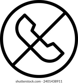 No phone single vector line icon