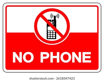 No Phone Symbol Sign, Vector Illustration, Isolate On White Background Label. EPS10