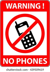 No phone, telephone, cellphone and smartphone prohibited symbol. Sign indicating the prohibition or rule. Warning and forbidden. Flat design. Vector illustration. Easy to use and edit. EPS10.