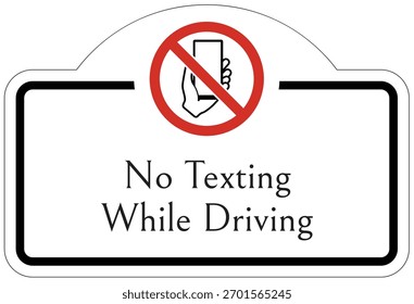 No phone use, texting, call while driving warning sign
