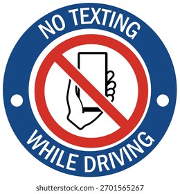 No phone use, texting, call while driving warning sign