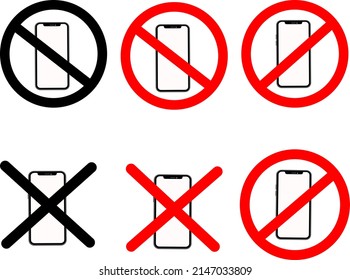 No phone used prohibition sign