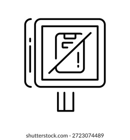 No hay teléfono usado Vector Outline Icon EPS 10 File