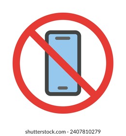 No Phone Vector Flat Icon For Personal And Commercial Use.
