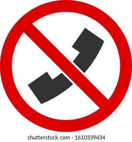 No phone vector icon. Flat No phone symbol is isolated on a white background.