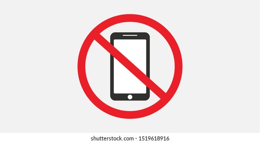 No Phone Vector Icon. Forbidden Smartphone Icon. Prohibition Phone Icon 