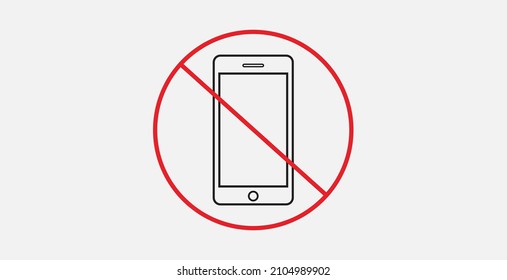 Kein Telefon-Vektorsymbol. Verbotenes Smartphone-Symbol. Symbol für das Verbot von Telefonen