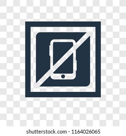 No phone vector icon isolated on transparent background, No phone logo concept
