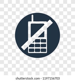 No phone vector icon isolated on transparent background, No phone transparency logo concept